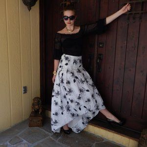 Tracy Reese size 6 Sequined Hibiscus Skirt